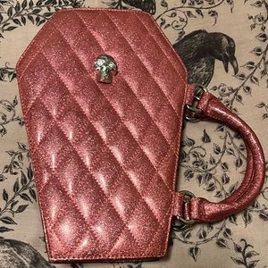 Lux De Ville +Elvira Mistress of the Dark vinyl coffin tote